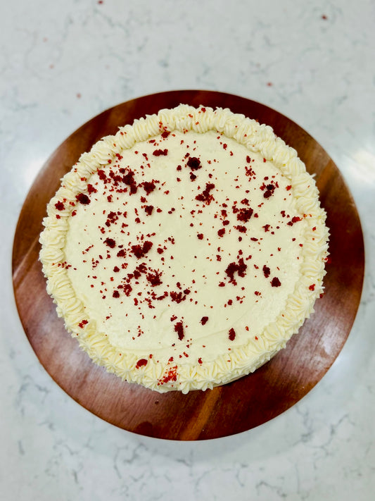 Red Velvet Cake with Cream Cheese Frosting (only available for pick up)